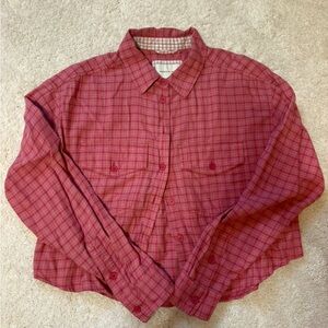 American Eagle Pink Plaid Shirt
